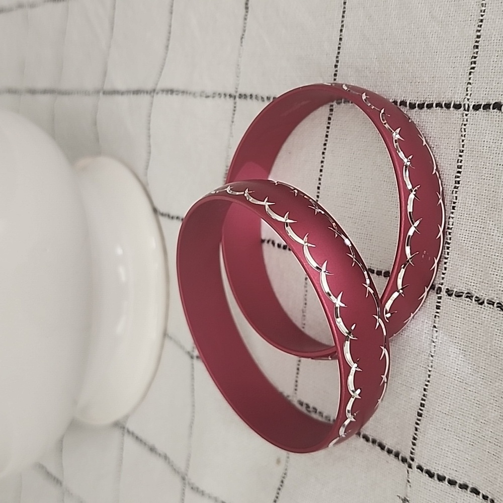 Burgundy and silver fashion jewelry bracelets